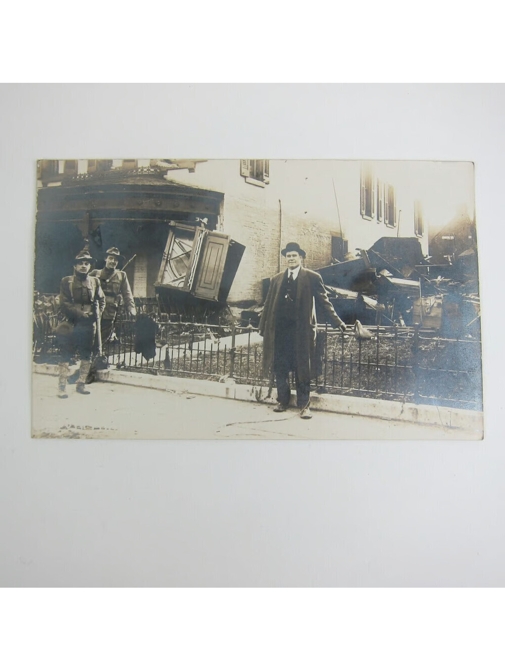 Real Photo Postcard RPPC 1913 Dayton Ohio Flood Damage City Street & Buildings